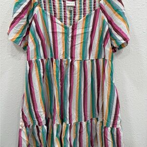 Ava & Viv Multicolor Striped Casual Dress